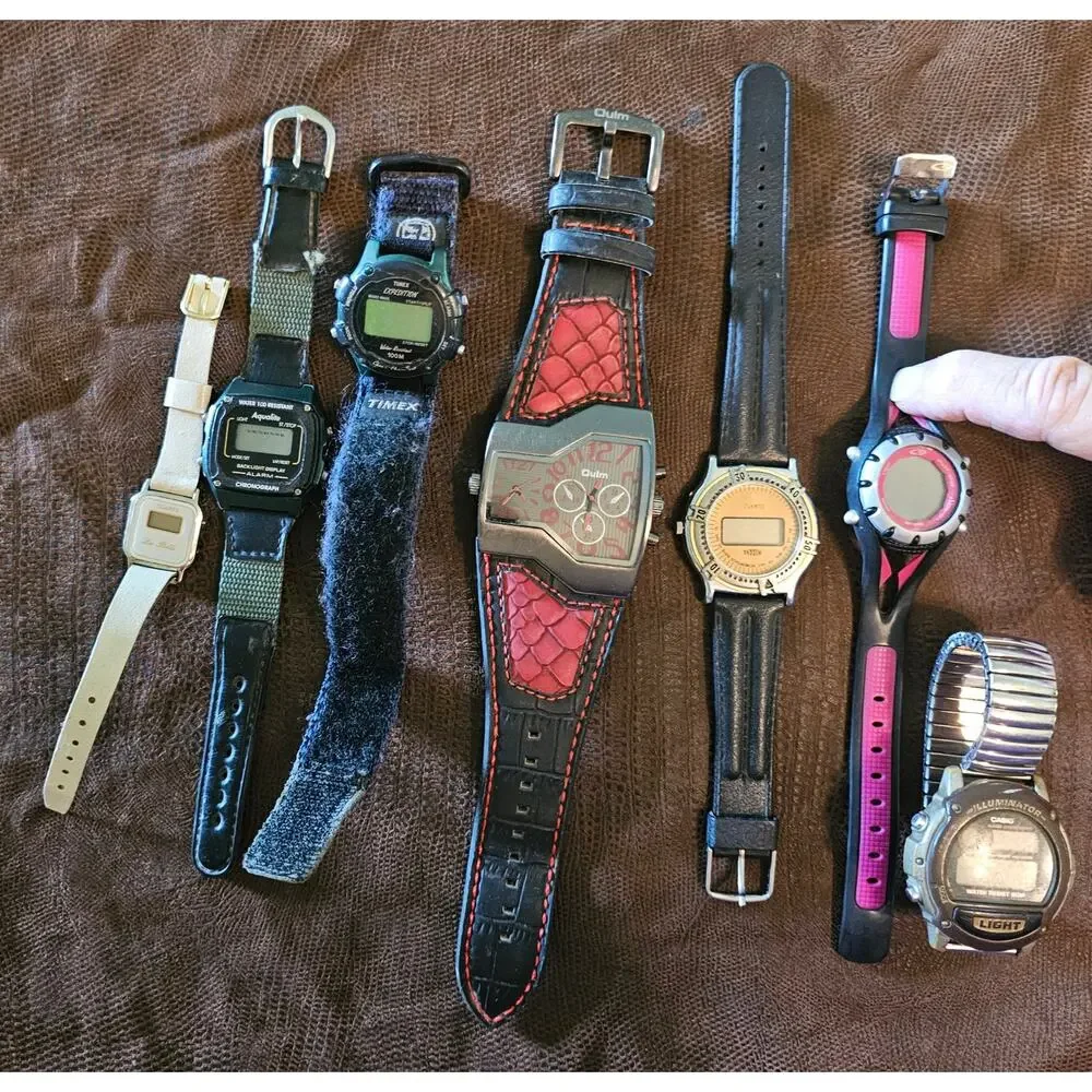 7 Digital WATCHES Bundle Lot As Is DIY Craft Project Untested Steampunk Project
